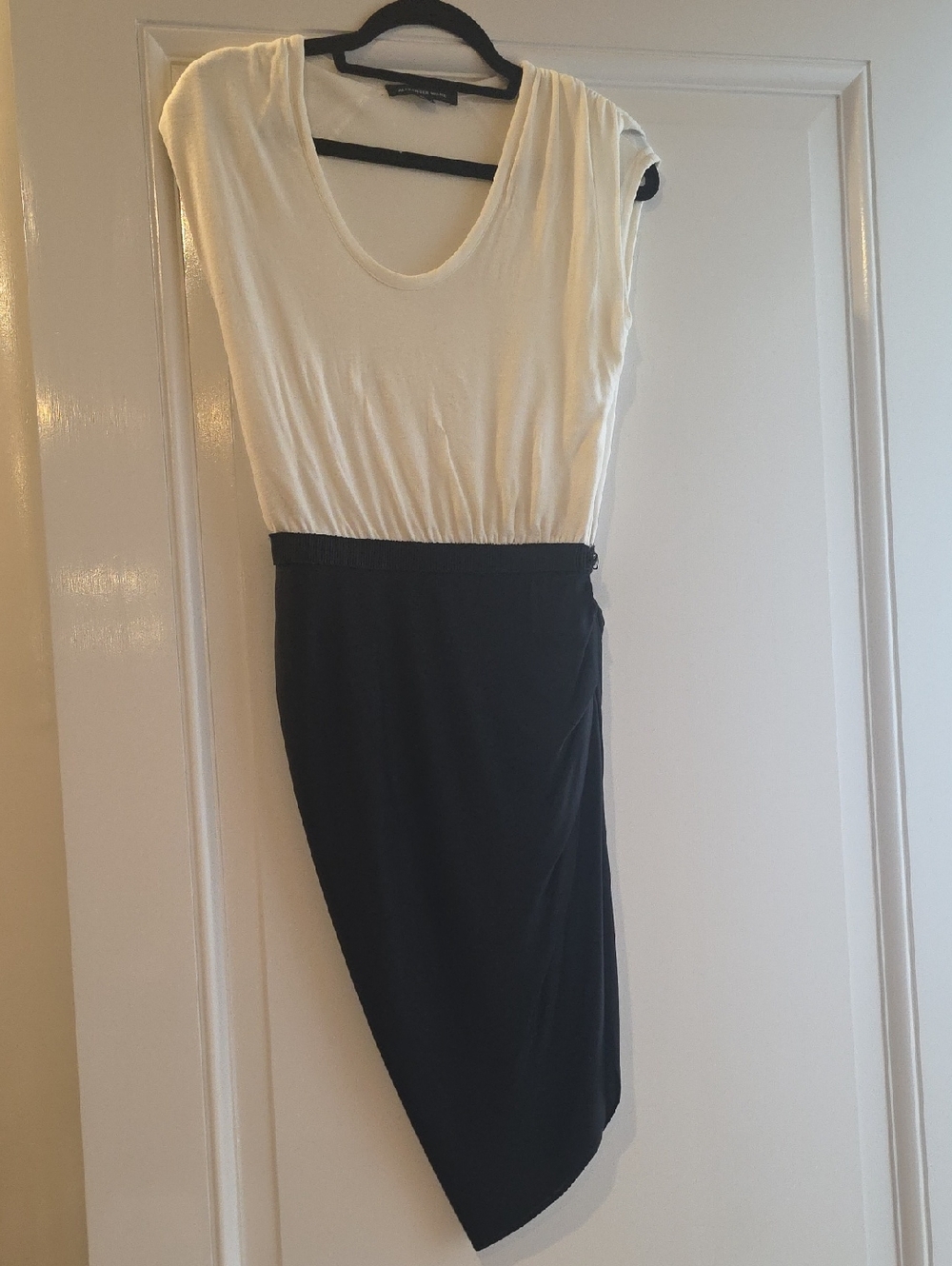 Alexander Wang Two-Tone Black and Cream Asymmetric Dress